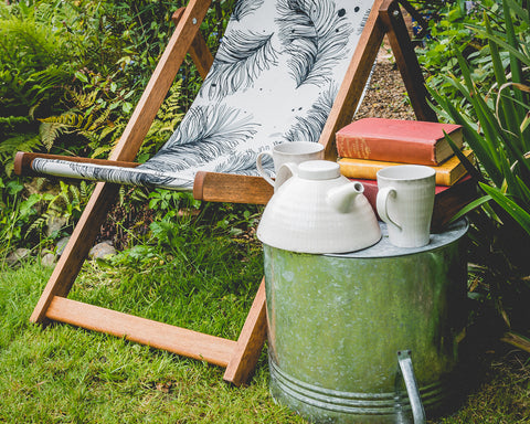 Classic deckchair, seen here in our 'Feather' design