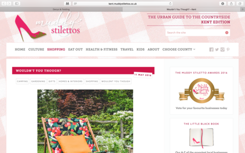 Our deckchairs and patio furniture featured in Muddy Stilettos