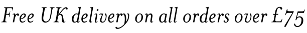 Free UK delivery on all orders over £75